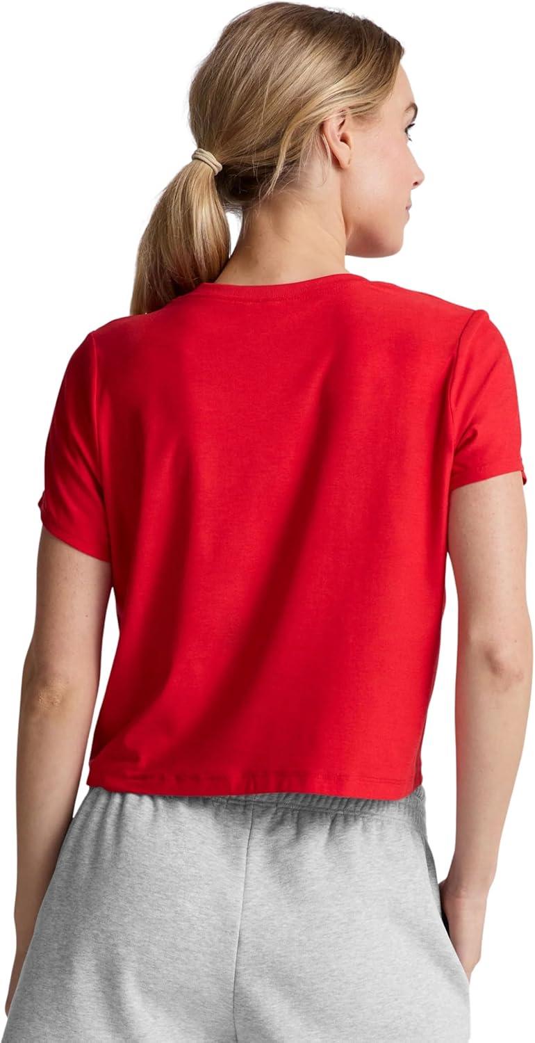 image:imageBeyond Yoga Womens Featherweight Supreme Cropped TeeCandy Apple Red Heather