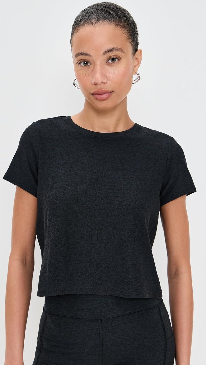 image:imageBeyond Yoga Womens Featherweight Supreme Cropped TeeDarkest Night