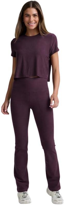 image:imageBeyond Yoga Womens Featherweight Supreme Cropped TeeEggplant Purple Heather