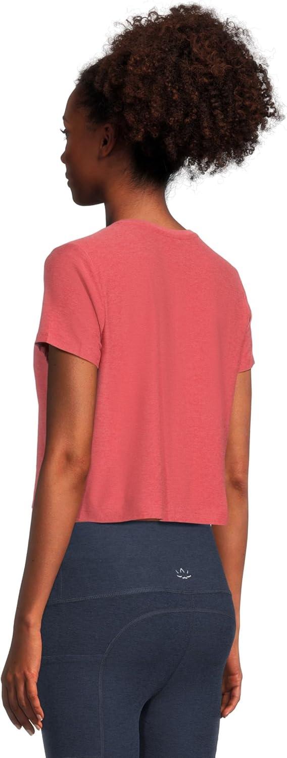 image:imageBeyond Yoga Womens Featherweight Supreme Cropped TeeFaded Rose Heather