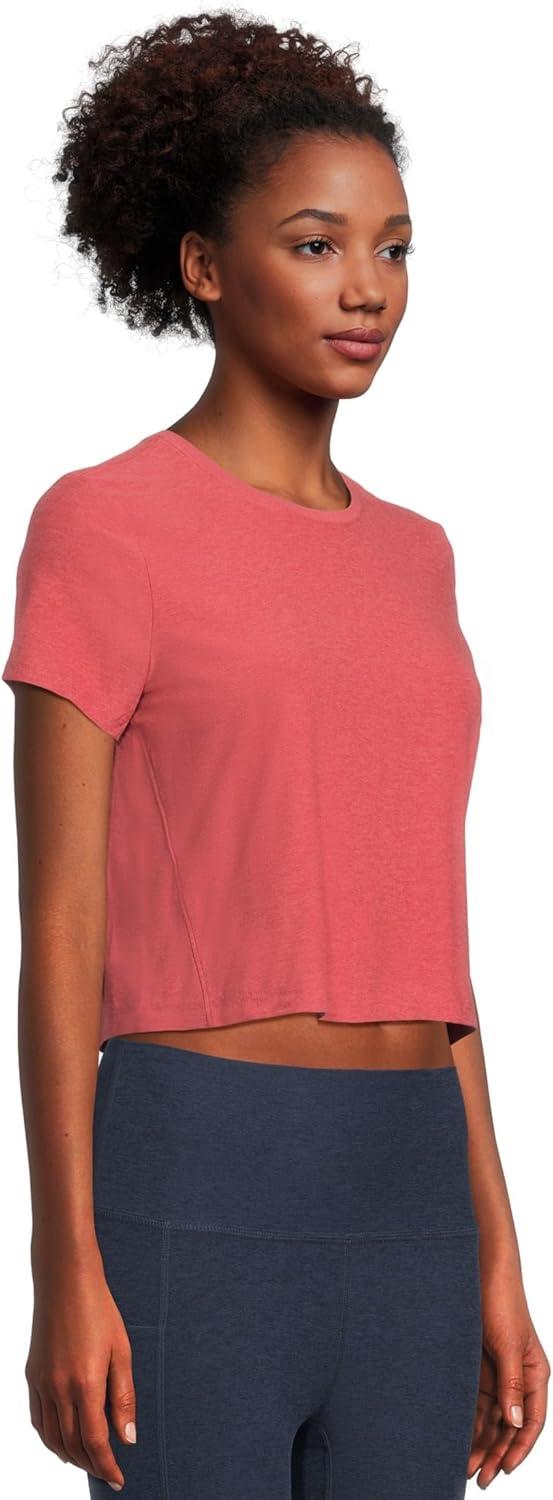 image:imageBeyond Yoga Womens Featherweight Supreme Cropped TeeFaded Rose Heather