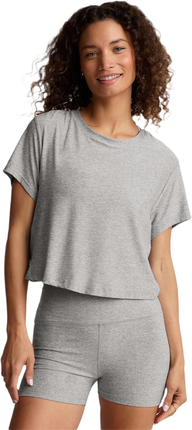 image:imageBeyond Yoga Womens Featherweight Supreme Cropped TeeSilver Mist