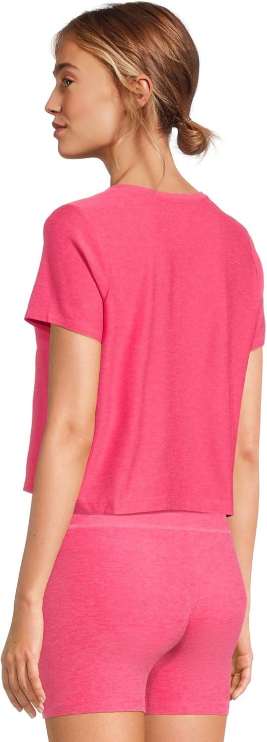 image:imageBeyond Yoga Womens Featherweight Supreme Cropped TeeVivid Pink Heather