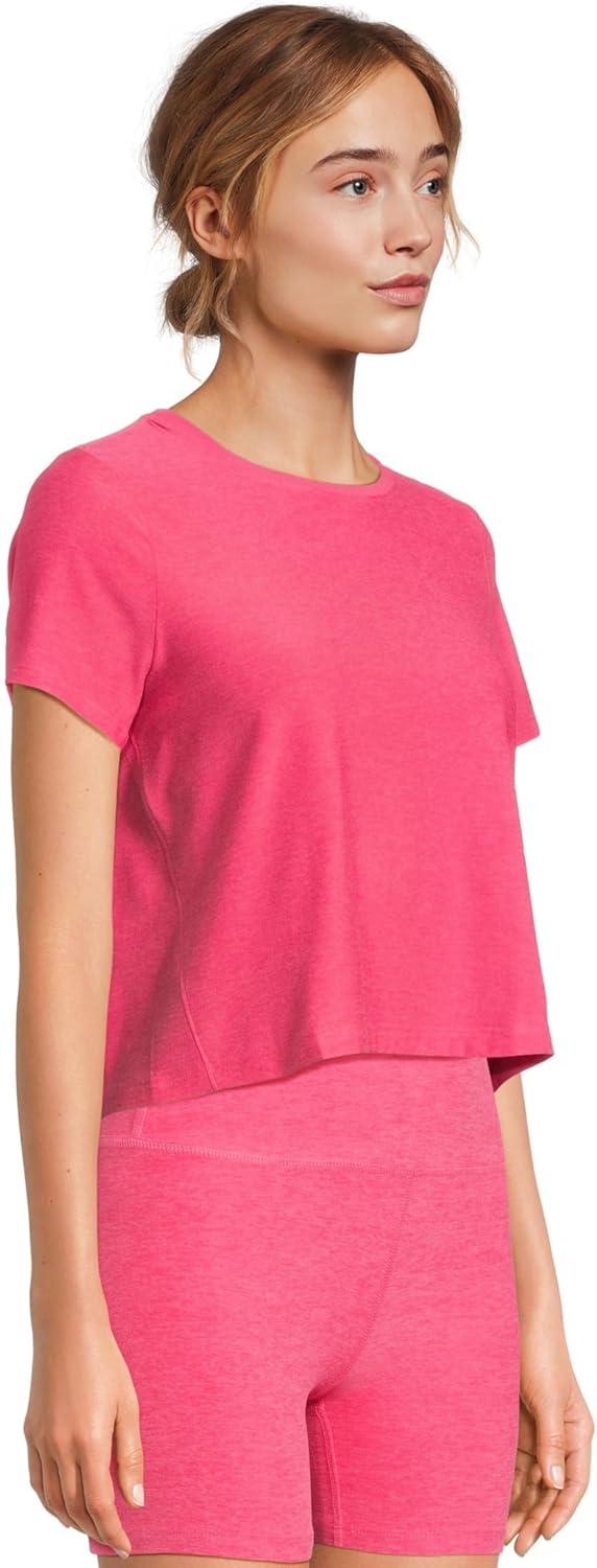 image:imageBeyond Yoga Womens Featherweight Supreme Cropped TeeVivid Pink Heather