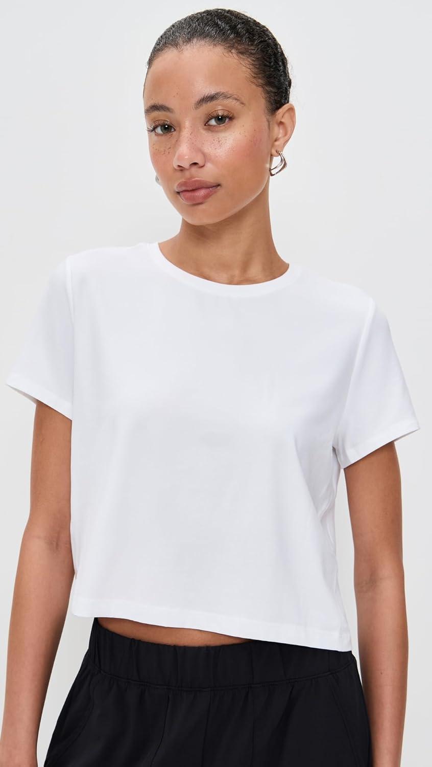 image:imageBeyond Yoga Womens Featherweight Supreme Cropped TeeWhite