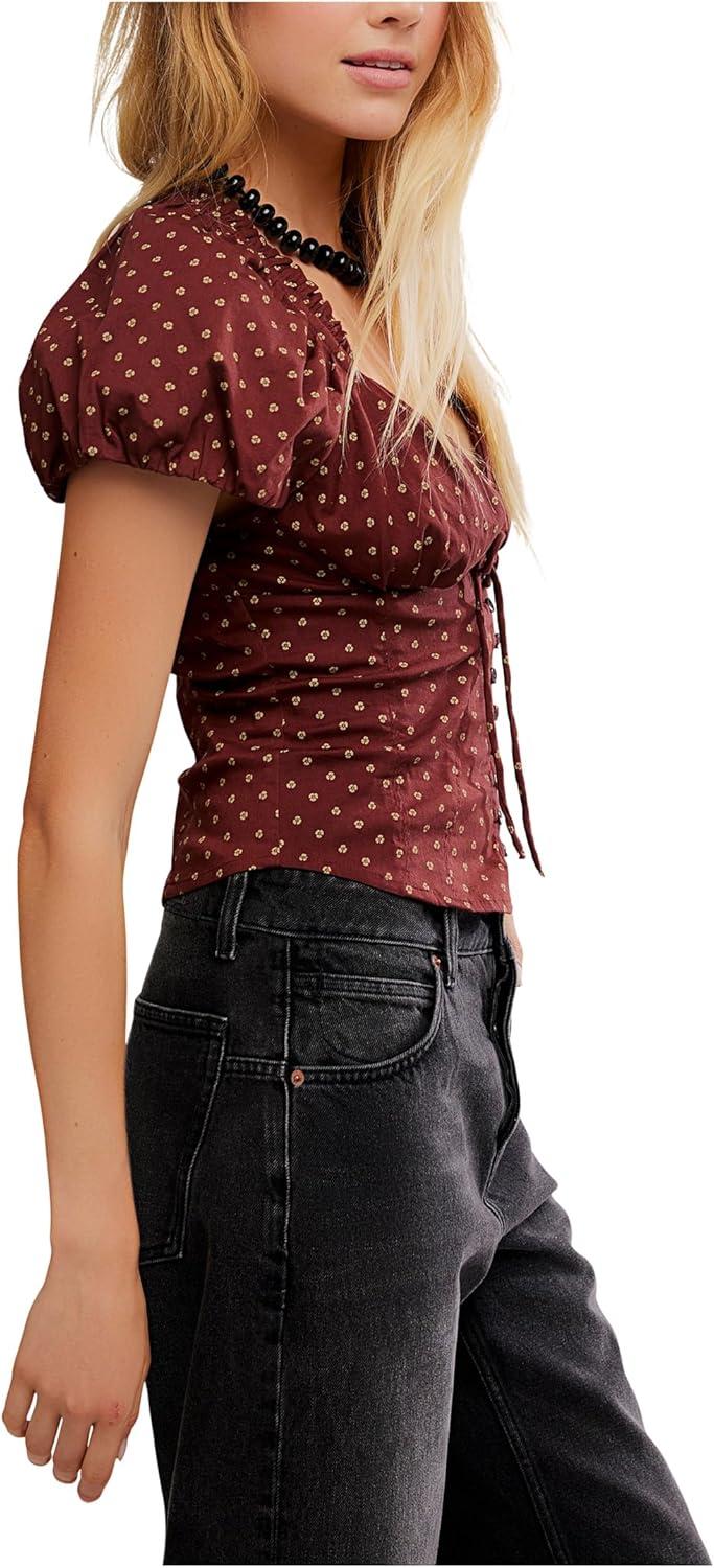 image:imageFree People Womens Summer Printed BlouseChocolate Combo