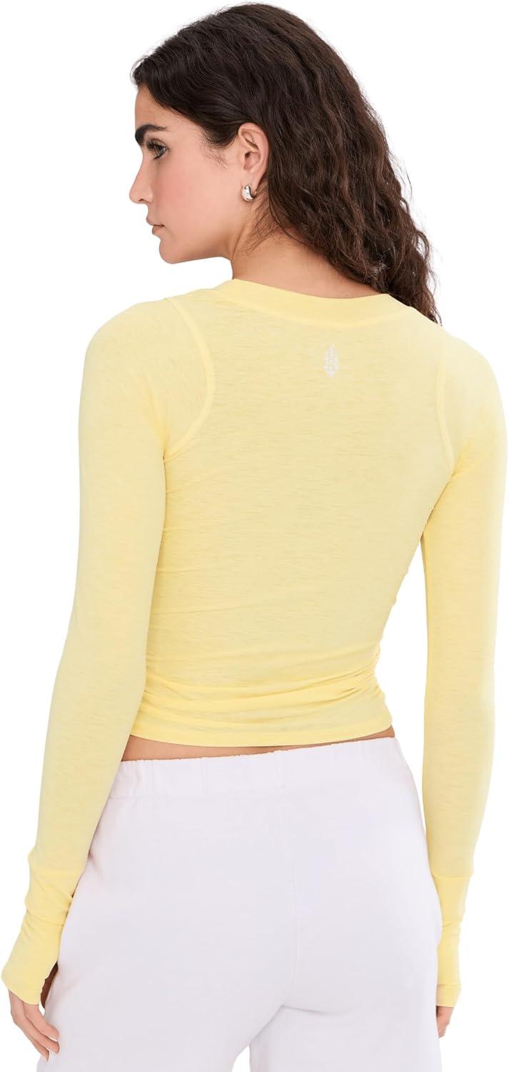 image:imageFree People Womens Tempo Ruched Long Sleeve Sunlit Yellow Medium