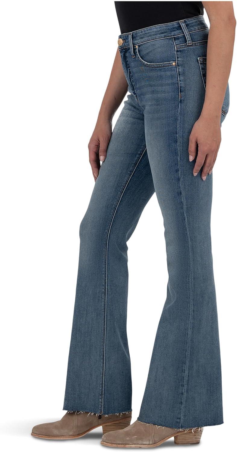 image:imageKUT from The Kloth Womens Stella High Rise Fab Ab Flare with Raw HemHardworking