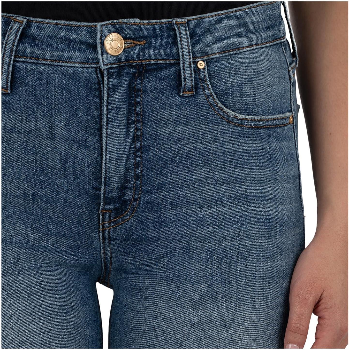 image:imageKUT from The Kloth Womens Stella High Rise Fab Ab Flare with Raw HemHardworking