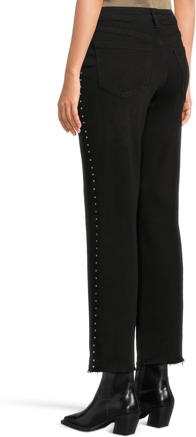 image:imageLiverpool Womens Kennedy MidRise Straight Jeans WStuds and Cut HemLost Creek