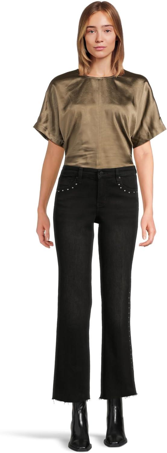 image:imageLiverpool Womens Kennedy MidRise Straight Jeans WStuds and Cut HemLost Creek