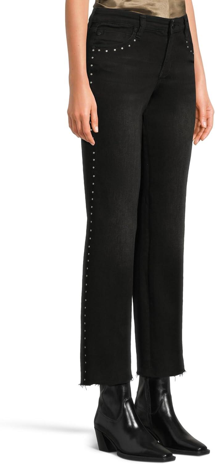 image:imageLiverpool Womens Kennedy MidRise Straight Jeans WStuds and Cut HemLost Creek
