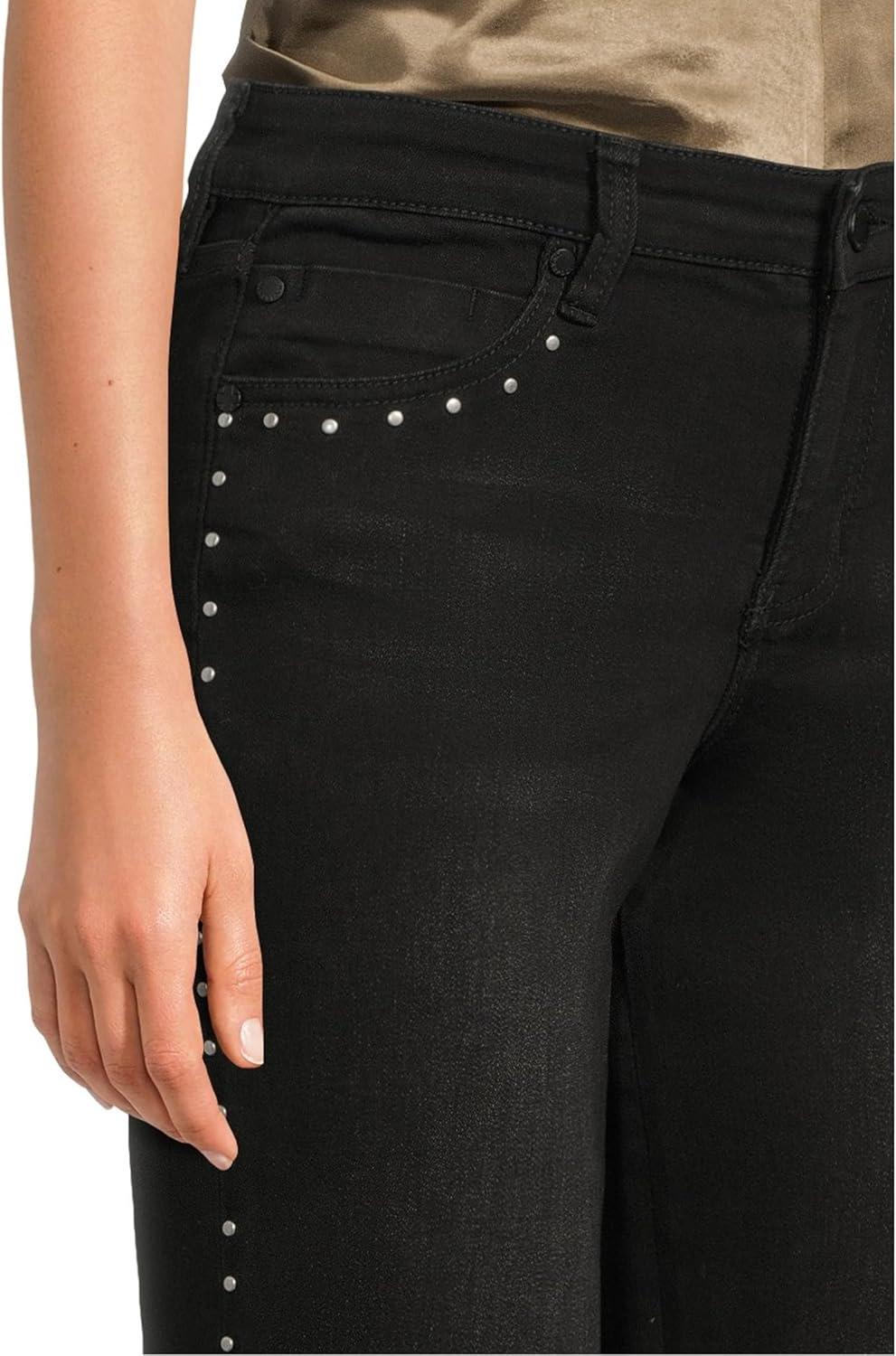 image:imageLiverpool Womens Kennedy MidRise Straight Jeans WStuds and Cut HemLost Creek