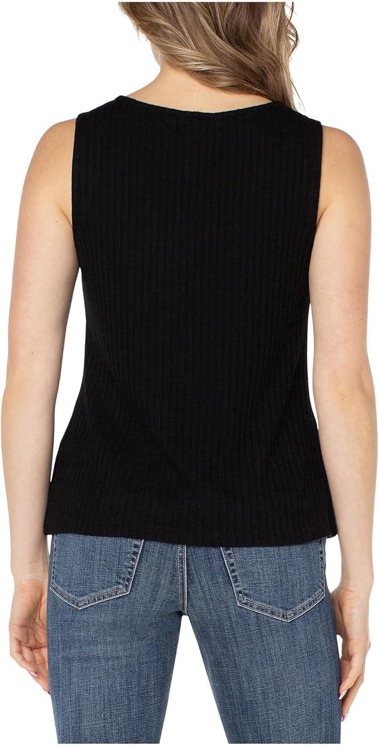 image:imageLiverpool Womens Sleeveless Boat Neck Rib Knit TopBlack