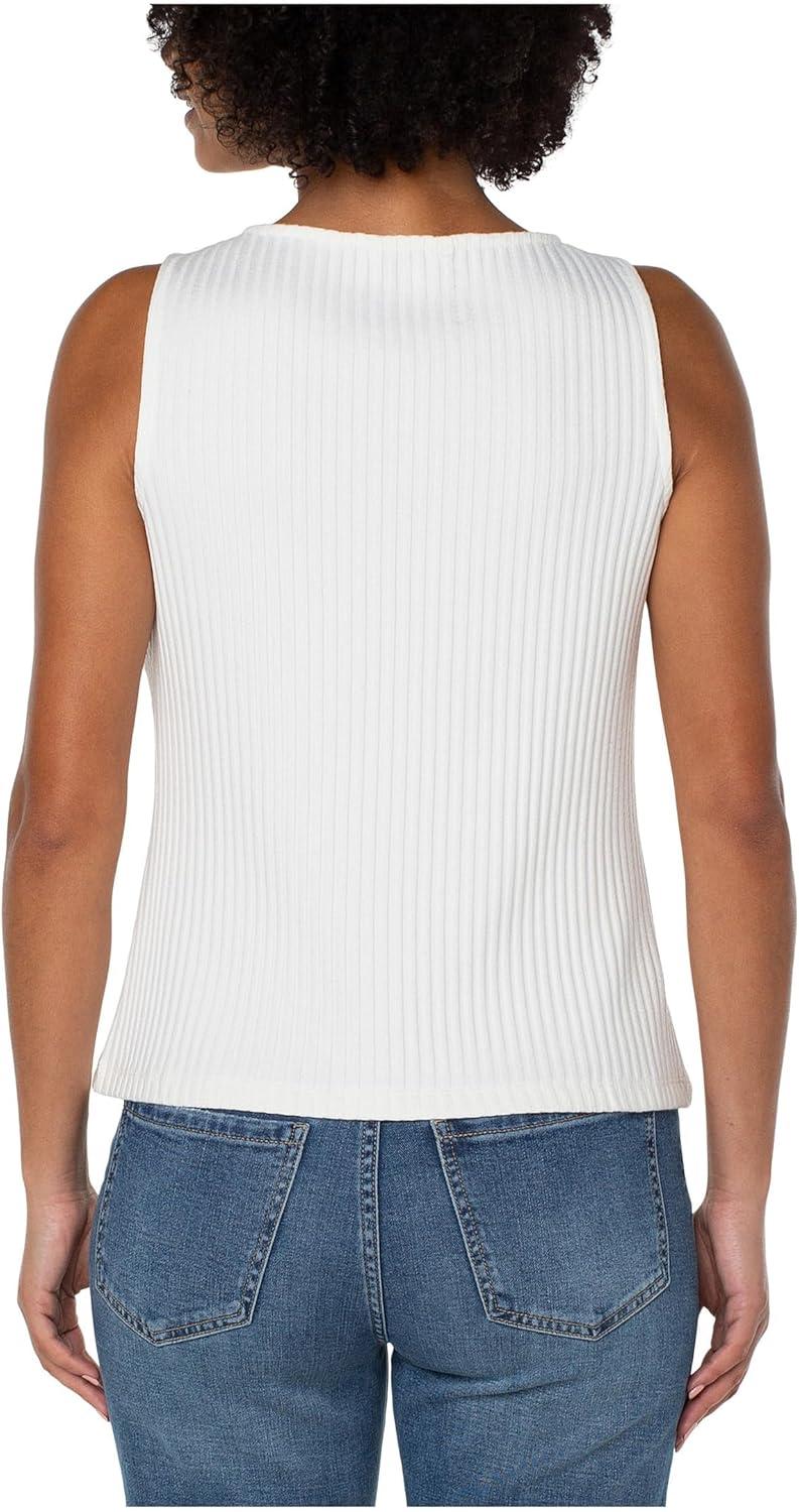image:imageLiverpool Womens Sleeveless Boat Neck Rib Knit TopSnow