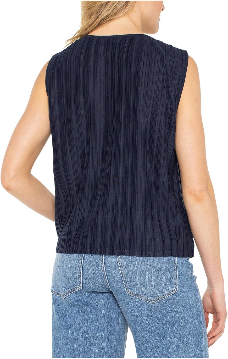 image:imageLiverpool Womens Sleeveless Crew Neck Knit TopDark Navy