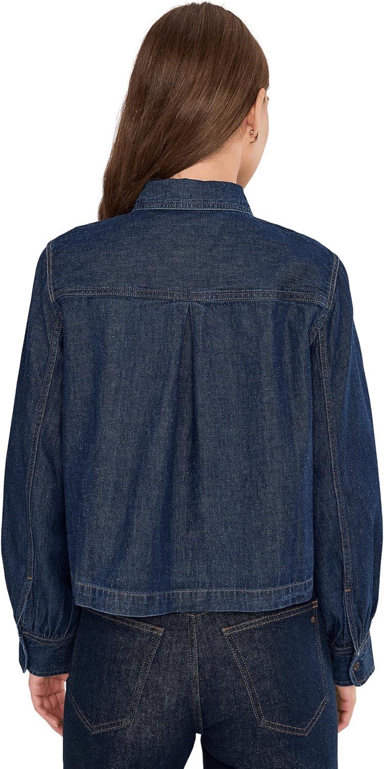image:imageMadewell Womens Long Sleeve Sculptural Sleeve Top in Rinse WashRinse Wash