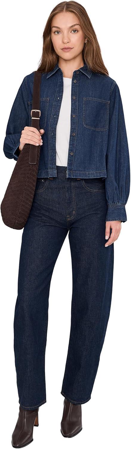 image:imageMadewell Womens Long Sleeve Sculptural Sleeve Top in Rinse WashRinse Wash