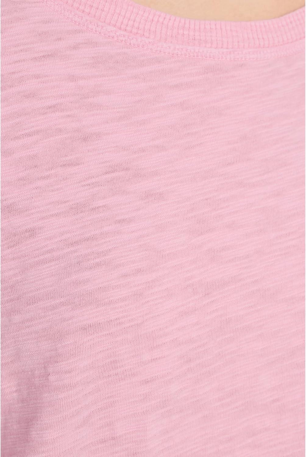 image:imageModODoc Womens 34 Shirred Sleeve Open Crew Neck TeePearly Pink