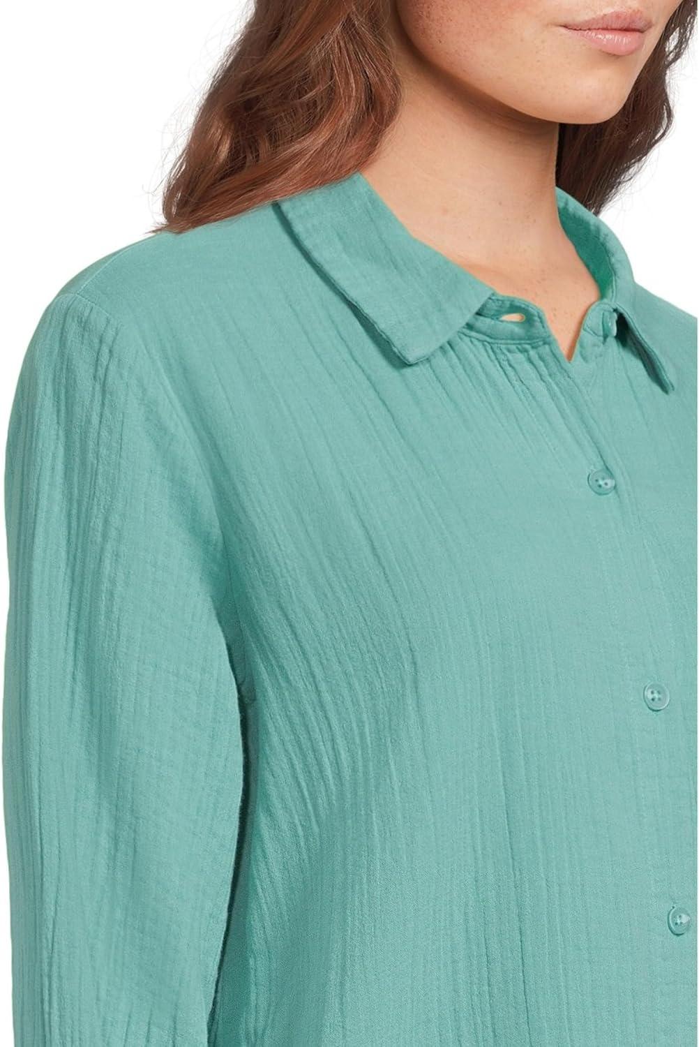 image:imageModODoc Womens Long Sleeve Buttonup ShirtOpen Water