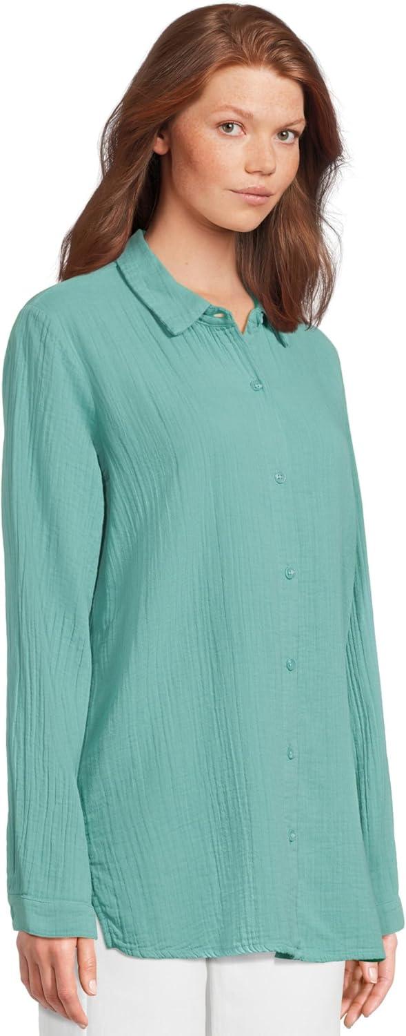 image:imageModODoc Womens Long Sleeve Buttonup ShirtOpen Water