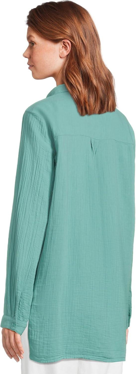 image:imageModODoc Womens Long Sleeve Buttonup ShirtOpen Water