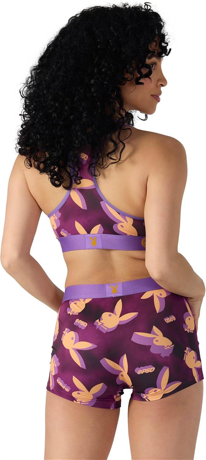 image:imagePSD Womens Smiley Print Boy Shorts Full Coverage Womens Underwear Comfortable Stretch Panties for WomenPb 3d Tumble