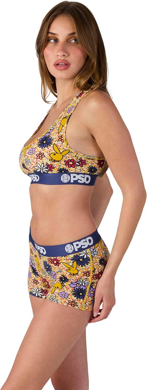 image:imagePSD Womens Smiley Print Boy Shorts Full Coverage Womens Underwear Comfortable Stretch Panties for WomenPb 70s Floral Modal