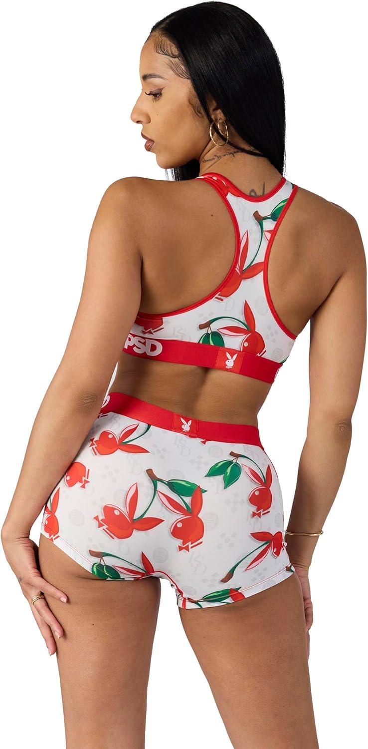 image:imagePSD Womens Smiley Print Boy Shorts Full Coverage Womens Underwear Comfortable Stretch Panties for WomenPb Cherry Lux