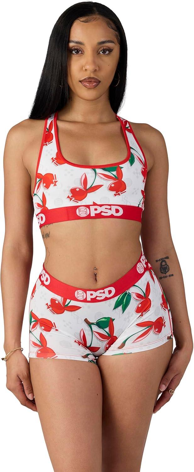 image:imagePSD Womens Smiley Print Boy Shorts Full Coverage Womens Underwear Comfortable Stretch Panties for WomenPb Cherry Lux