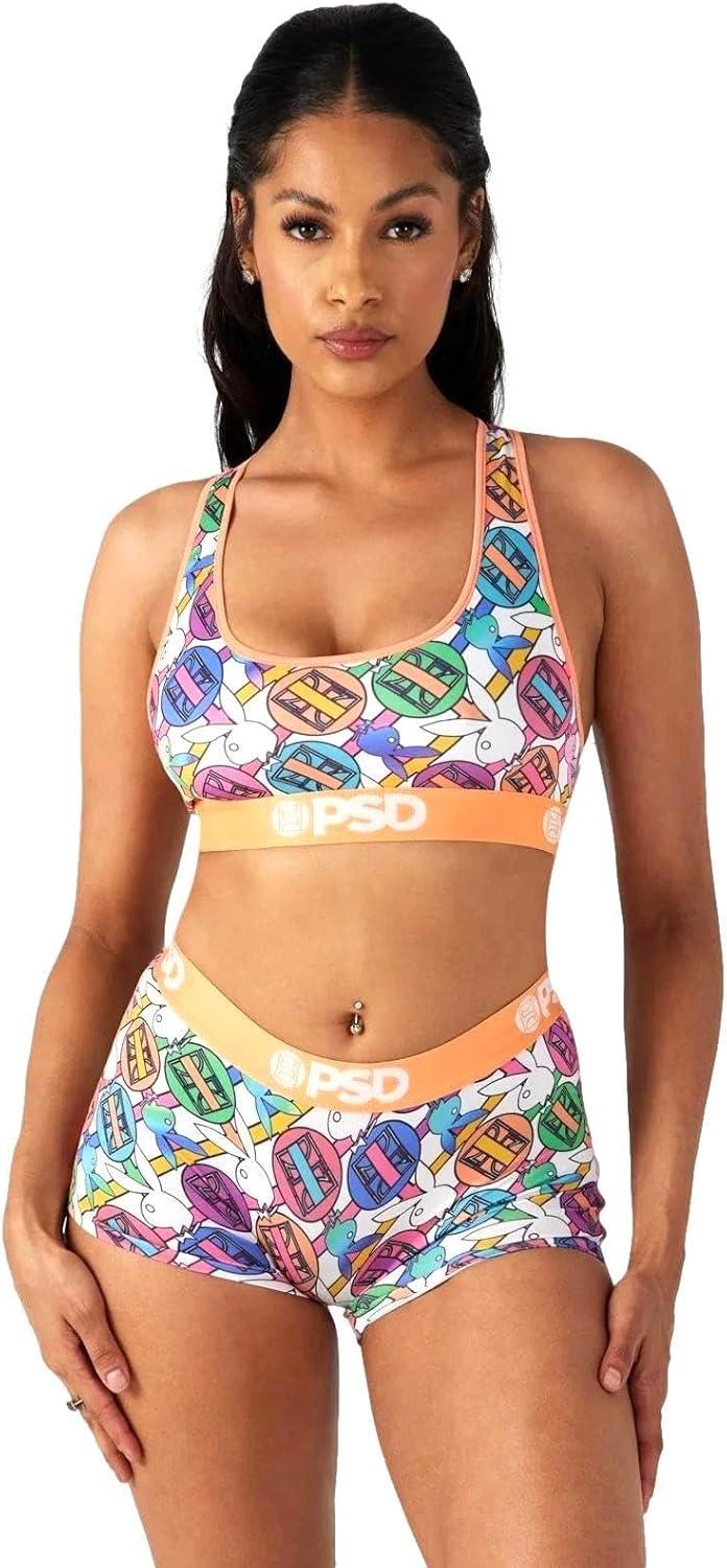 image:imagePSD Womens Smiley Print Boy Shorts Full Coverage Womens Underwear Comfortable Stretch Panties for WomenPb Geo
