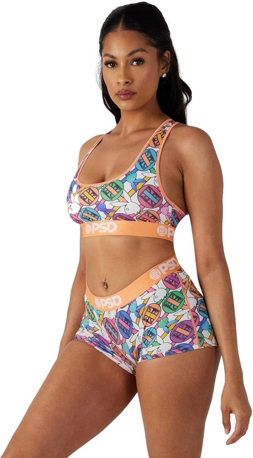 image:imagePSD Womens Smiley Print Boy Shorts Full Coverage Womens Underwear Comfortable Stretch Panties for WomenPb Geo