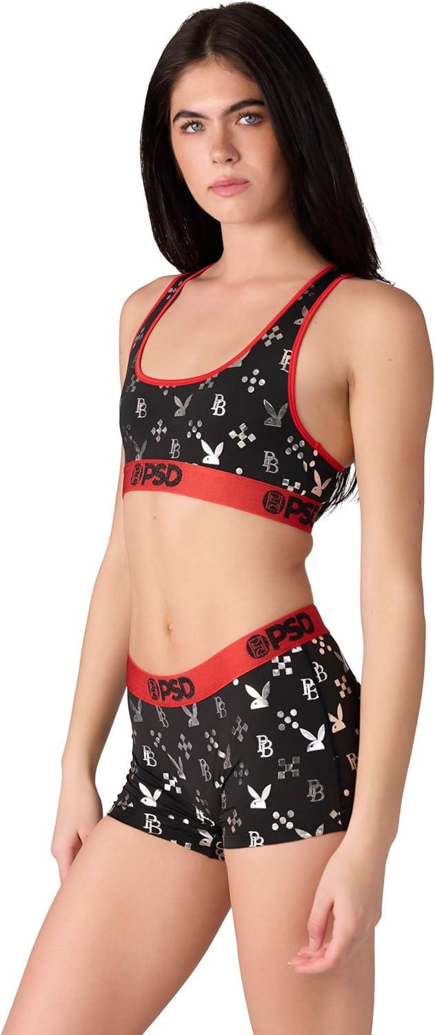 image:imagePSD Womens Smiley Print Boy Shorts Full Coverage Womens Underwear Comfortable Stretch Panties for WomenPb Monogram