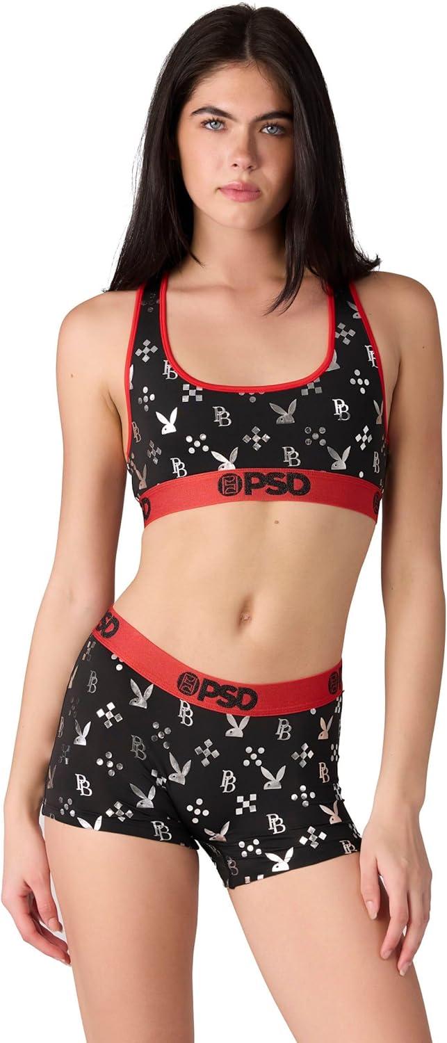 image:imagePSD Womens Smiley Print Boy Shorts Full Coverage Womens Underwear Comfortable Stretch Panties for WomenPb Monogram