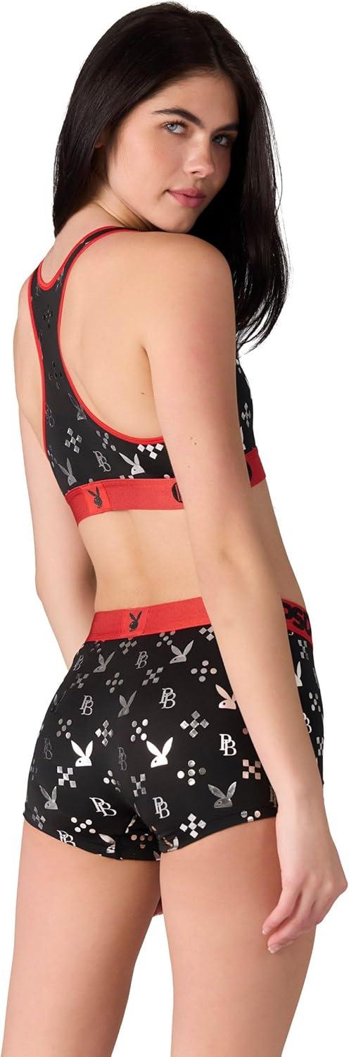 image:imagePSD Womens Smiley Print Boy Shorts Full Coverage Womens Underwear Comfortable Stretch Panties for WomenPb Monogram