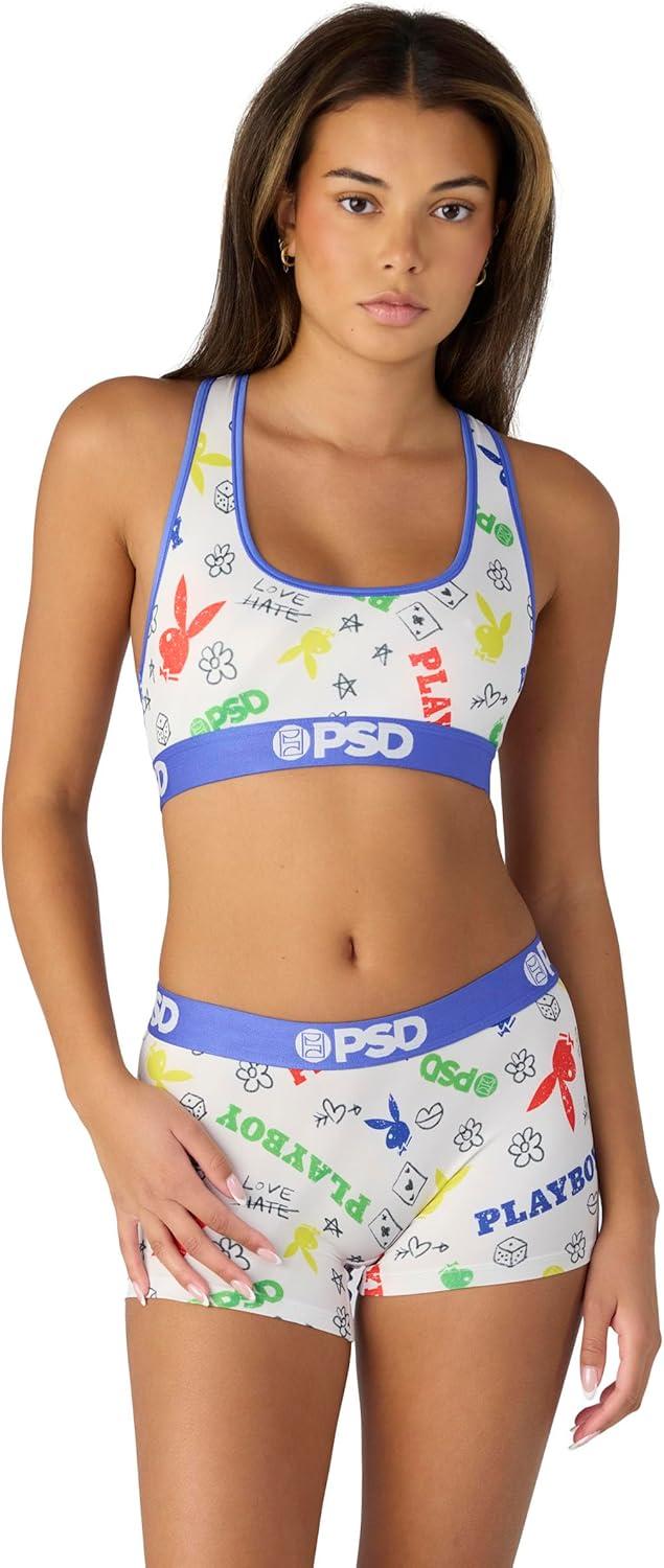 image:imagePSD Womens Smiley Print Boy Shorts Full Coverage Womens Underwear Comfortable Stretch Panties for WomenPb Primary