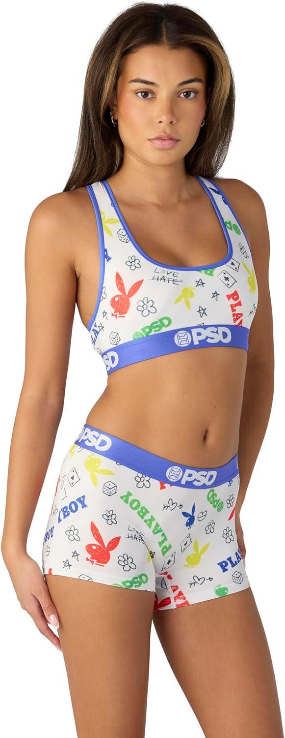image:imagePSD Womens Smiley Print Boy Shorts Full Coverage Womens Underwear Comfortable Stretch Panties for WomenPb Primary