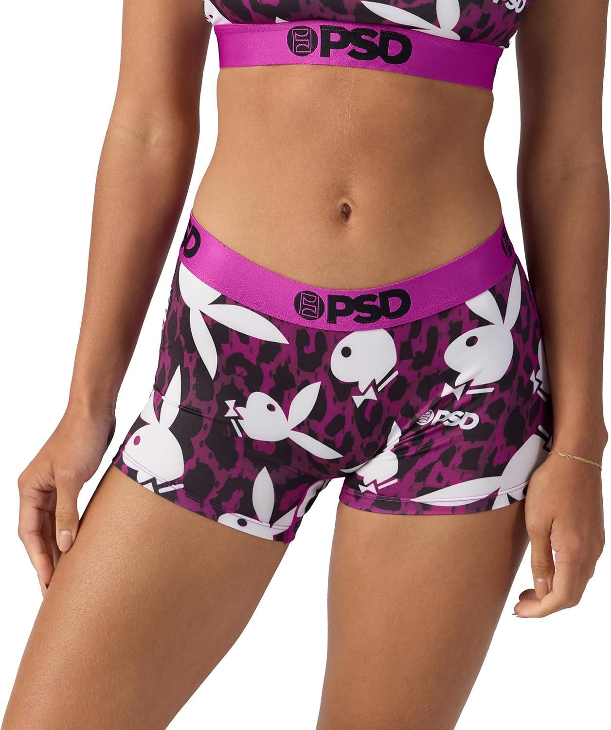 image:imagePSD Womens Smiley Print Boy Shorts Full Coverage Womens Underwear Comfortable Stretch Panties for WomenPb Purple 3pack