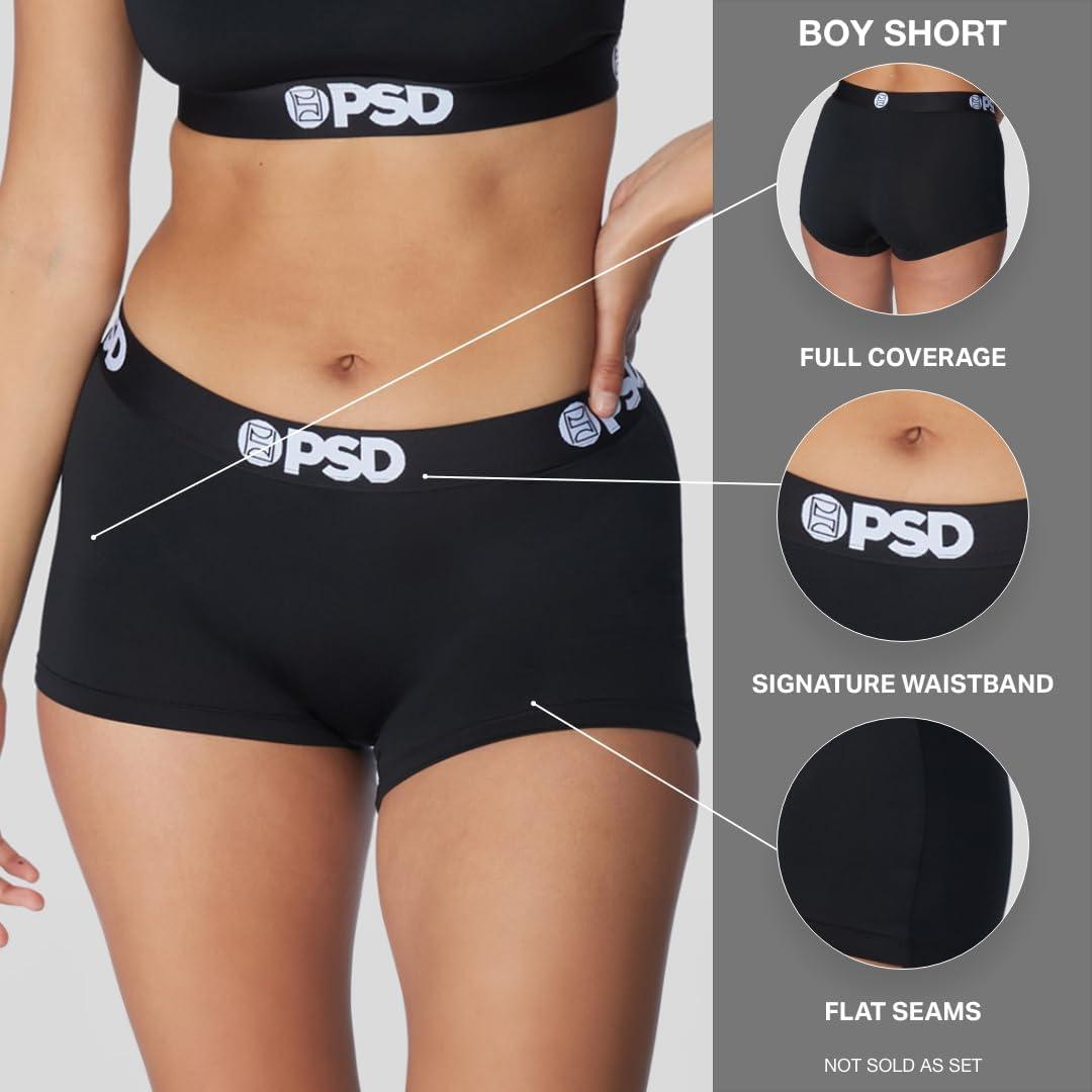 image:imagePSD Womens Smiley Print Boy Shorts Full Coverage Womens Underwear Comfortable Stretch Panties for WomenPb Silk Gold