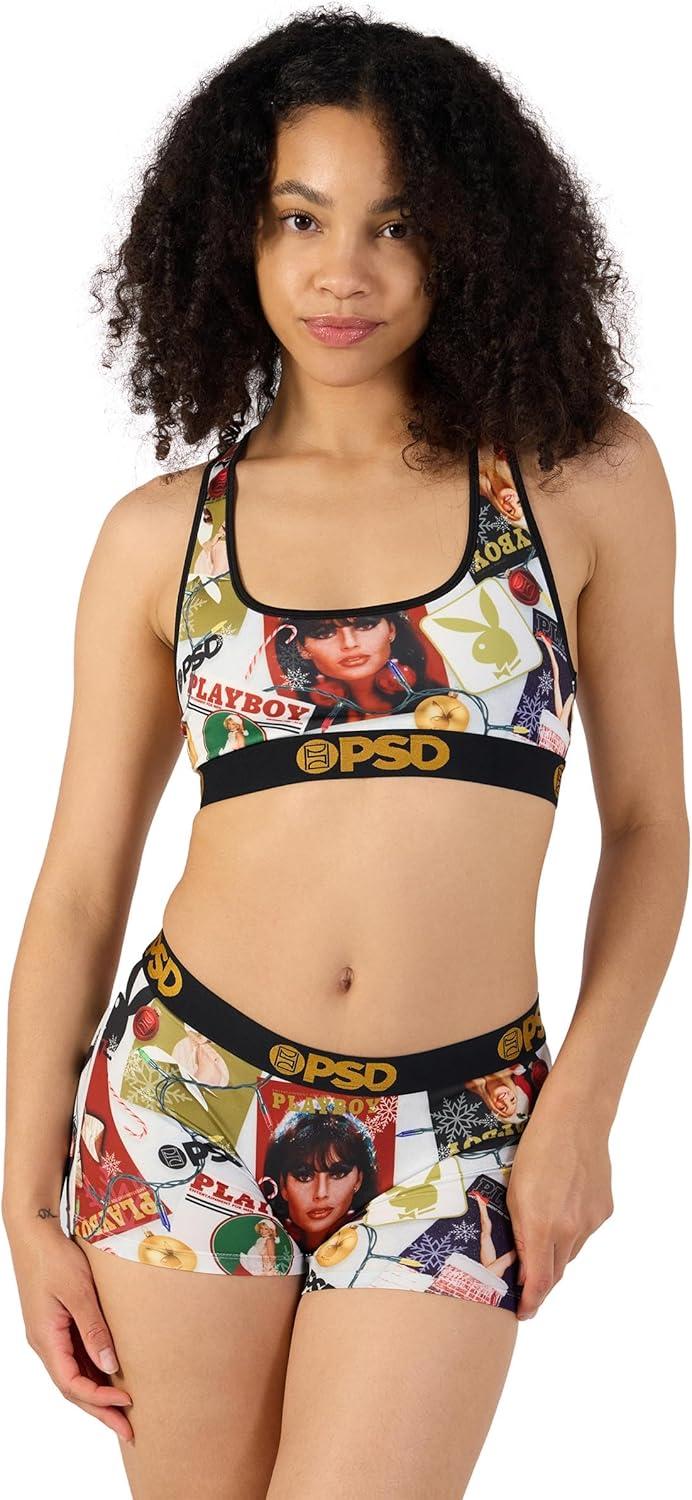 image:imagePSD Womens Smiley Print Boy Shorts Full Coverage Womens Underwear Comfortable Stretch Panties for WomenPb Xmas Morning