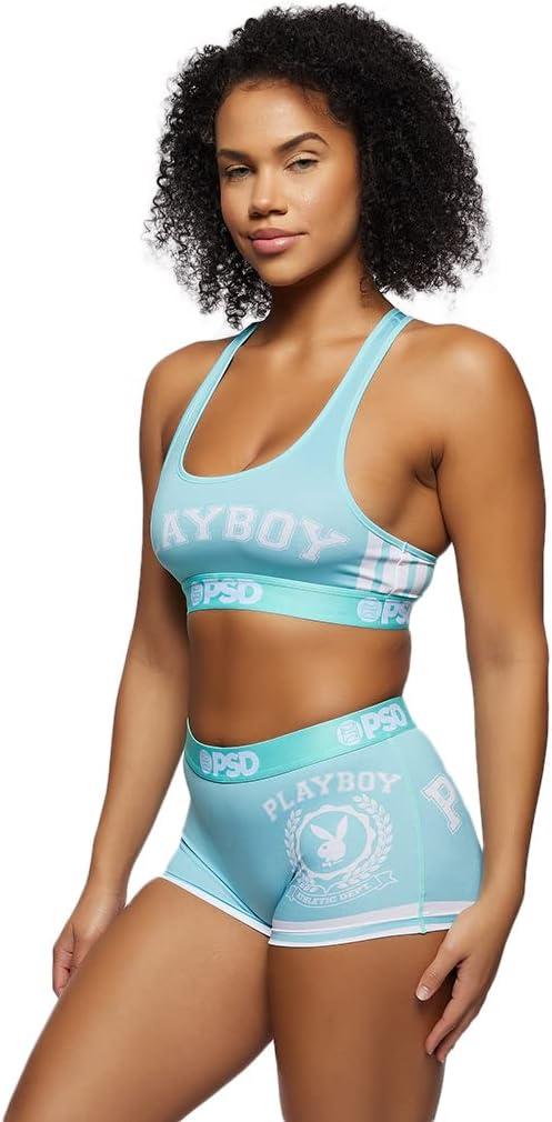 image:imagePSD Womens Smiley Print Boy Shorts Full Coverage Womens Underwear Comfortable Stretch Panties for WomenPlayboy Varsity