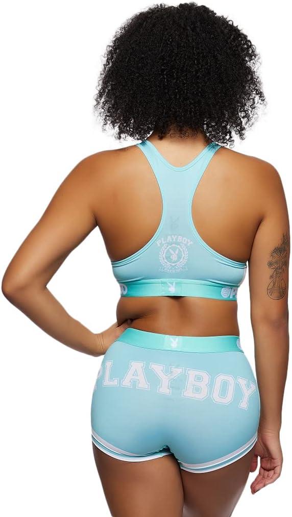 image:imagePSD Womens Smiley Print Boy Shorts Full Coverage Womens Underwear Comfortable Stretch Panties for WomenPlayboy Varsity