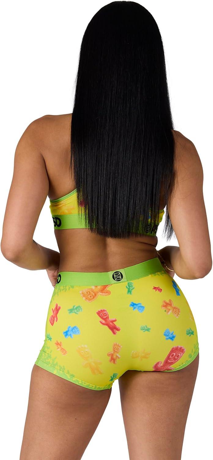 image:imagePSD Womens Smiley Print Boy Shorts Full Coverage Womens Underwear Comfortable Stretch Panties for WomenSour Patch Kids