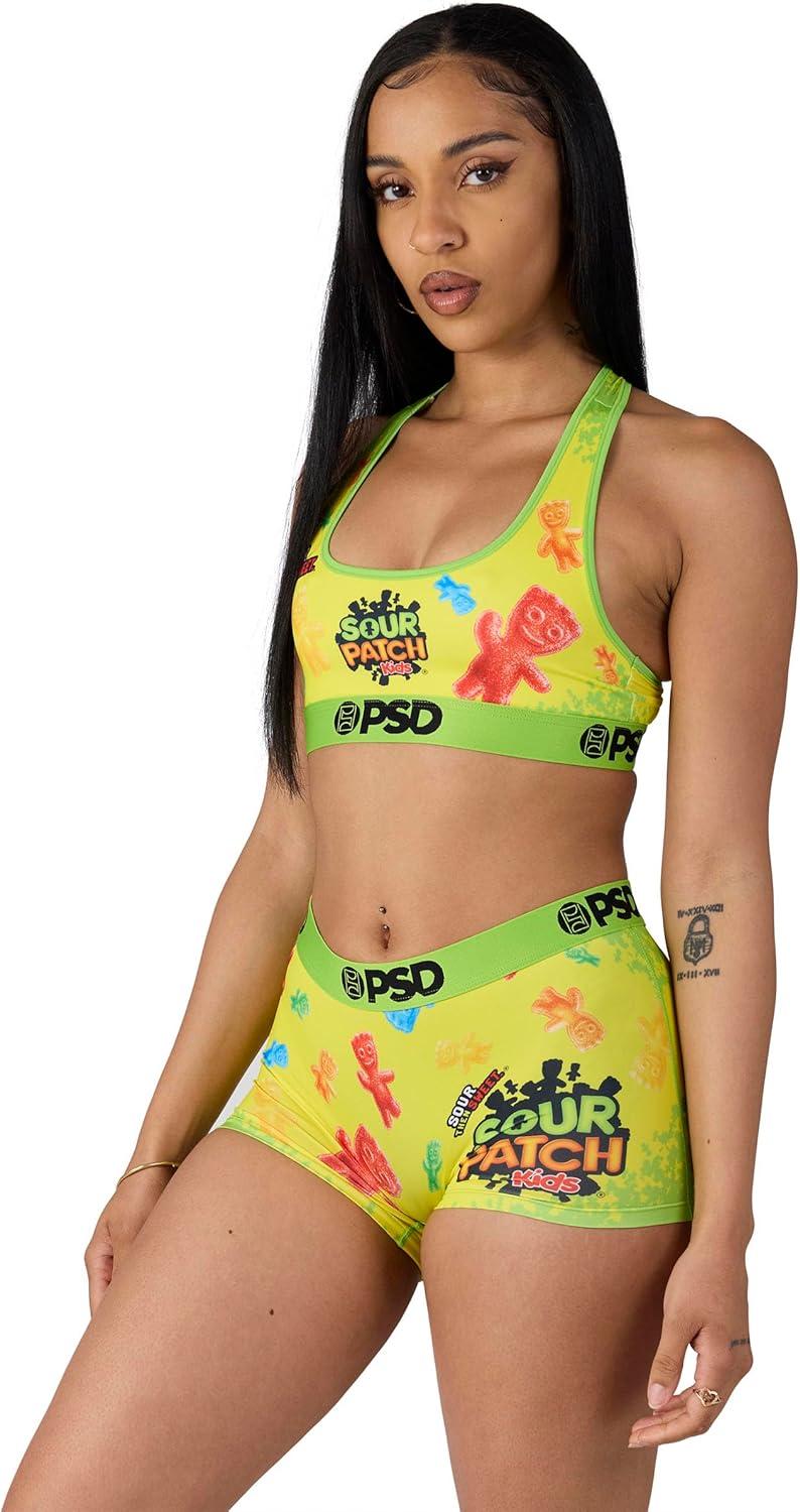 image:imagePSD Womens Smiley Print Boy Shorts Full Coverage Womens Underwear Comfortable Stretch Panties for WomenSour Patch Kids