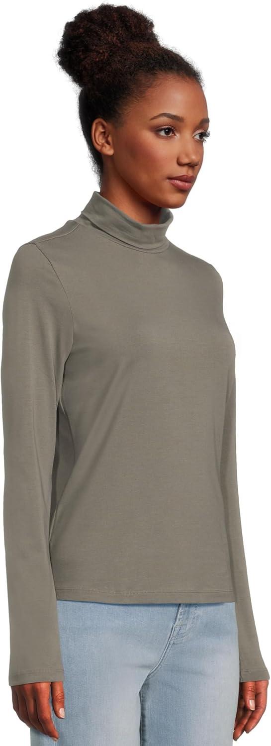 image:imagePact Womens Luxe Stretch Jersey Slim TurtleneckCastor Grey