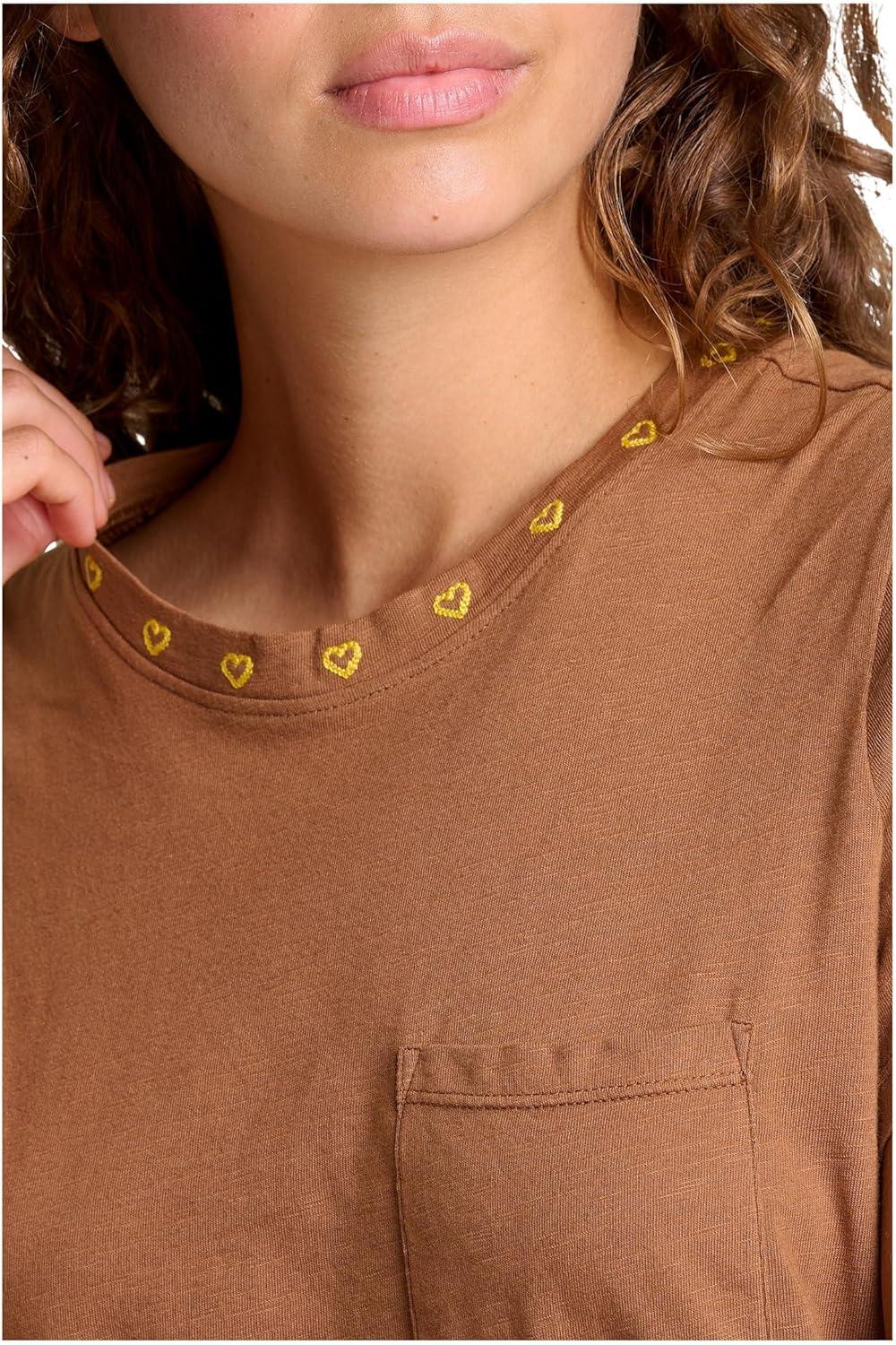 image:imageToadampCo Rose Short Sleeve TeeBrown Sugar Embroidery