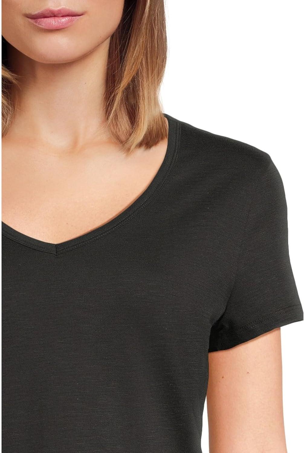 image:imageToadampCo Womens Marley Short Sleeve V TeeTrue Black