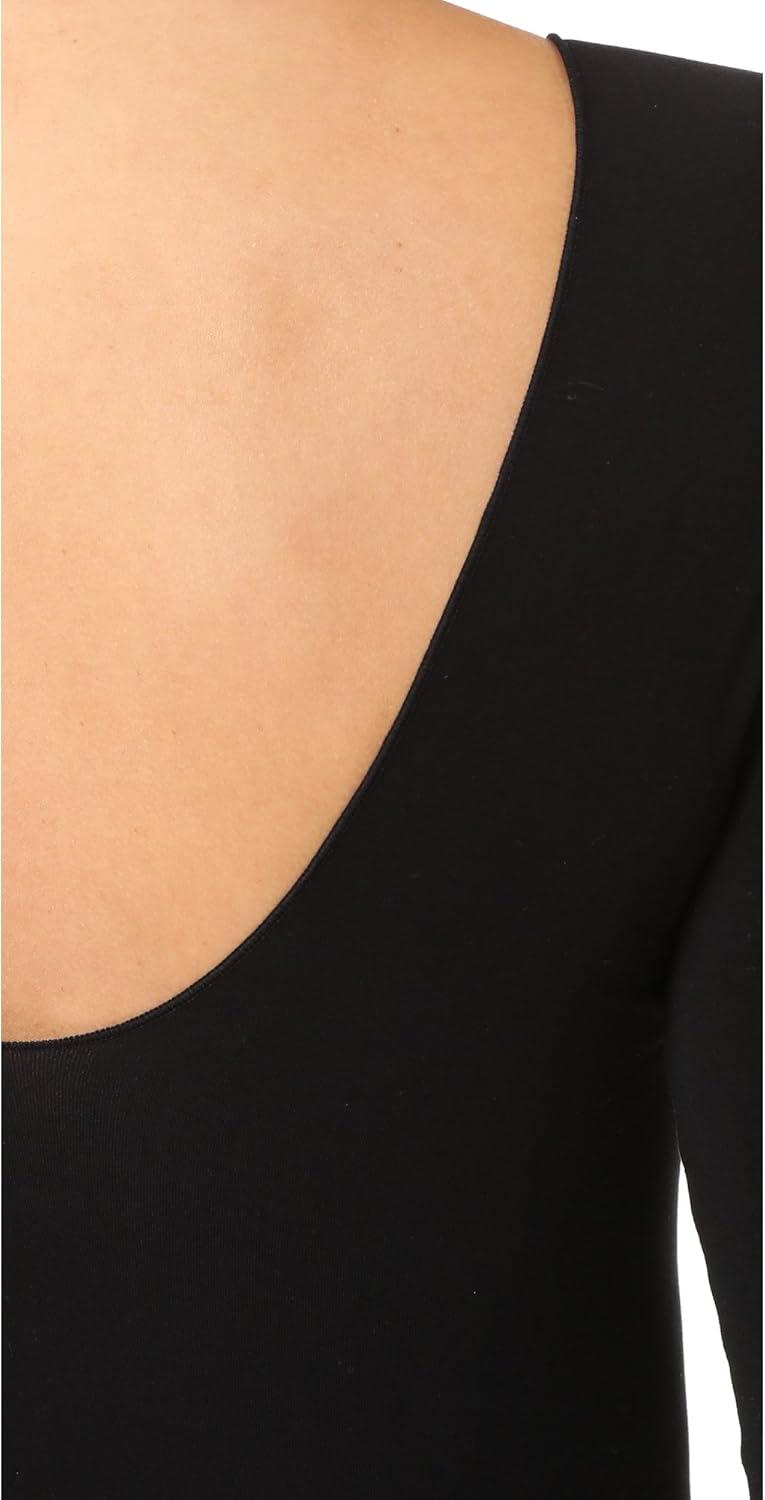 image:imagecommando Womens Ballet Scoop Back Crew Neck Thong BodysuitBlack