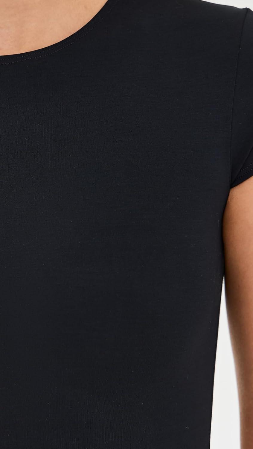 image:imagecommando Womens Butter Luxe Cap Sleeve Thong BodysuitBlack