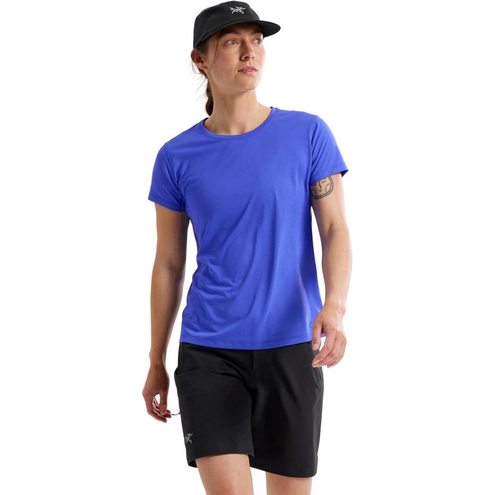 image:imageArcteryx Taema Crew Neck SS Womens  Quick Dry Short Sleeve Workout Shirts  Lightweight Exercise TopsElectra Heather
